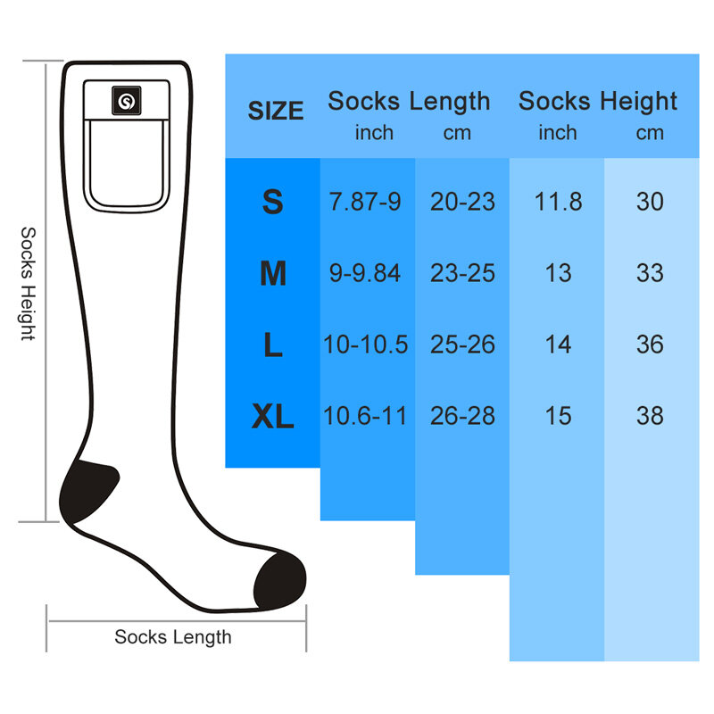 Chaussettes chauffantes électriques pour hommes et femmes, ski d'hiver, outil magique, long baril, 2023