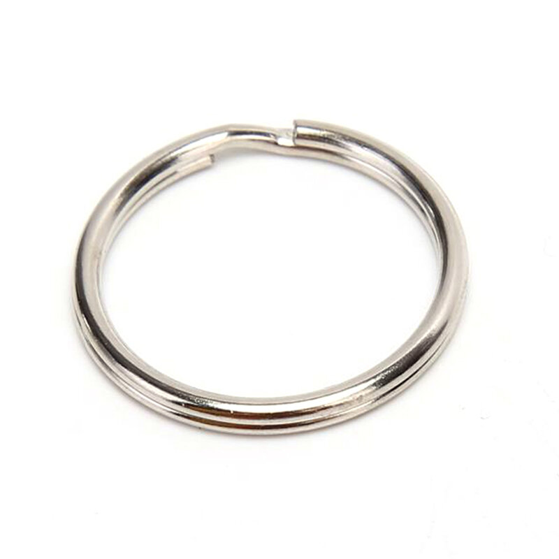 Llaveros de anillo dividido de acero inoxidable, llavero de aro pulido DIY, diámetro de 12/15/16/20mm, lote de 100 unidades