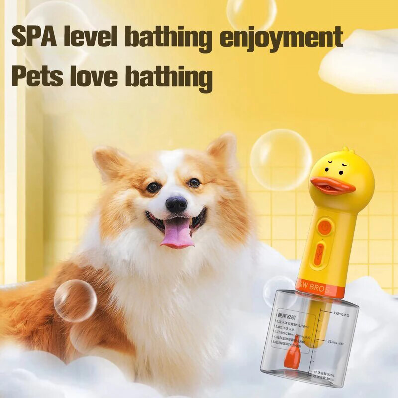 Máquina de espuma eléctrica para limpieza de mascotas, dispensador de jabón automático con carga USB, accesorios para perros y gatos