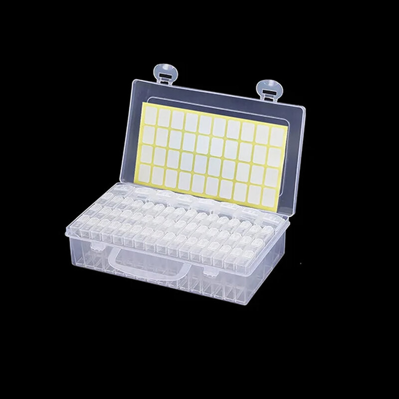 Caixa de armazenamento de pintura de diamante Recipiente de ferramentas de pintura Conjunto de acessórios de bordado portátil, transparente