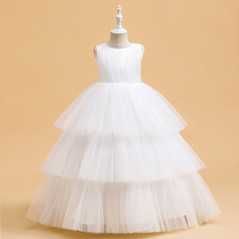 Neues festliches mehr schicht iges Kuchen-Pompadour-Kleid für Kinder