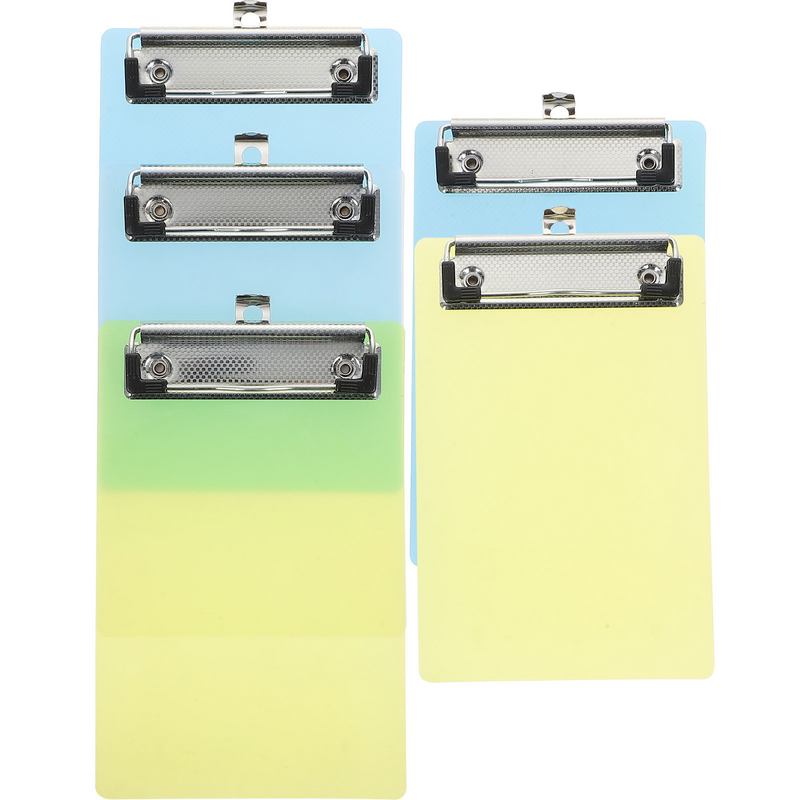 Mini portapapeles transparente, tableros de Clip pequeños, Portapapeles de plástico colorido, tamaño de Memo, Clip de perfil bajo, Color aleatorio, 5 paquetes