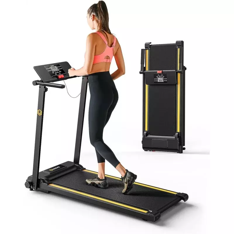 UREVO Folding Treadmill, 2.25HP Treadmills for Home with 12 HIIT Modes, Compact Mini Treadmill for Home Office, Space Saving Sma