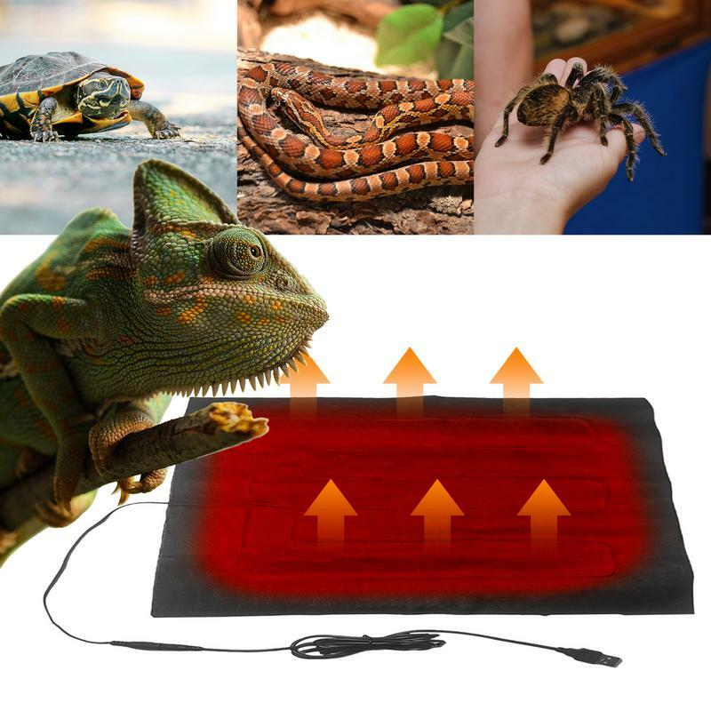 Almofada de calor réptil lavável, Pet Warming Pad USB, Almofada aquecida à prova de poeira, Animal inverno quente aquecedor para tartaruga, cobra, lagarto