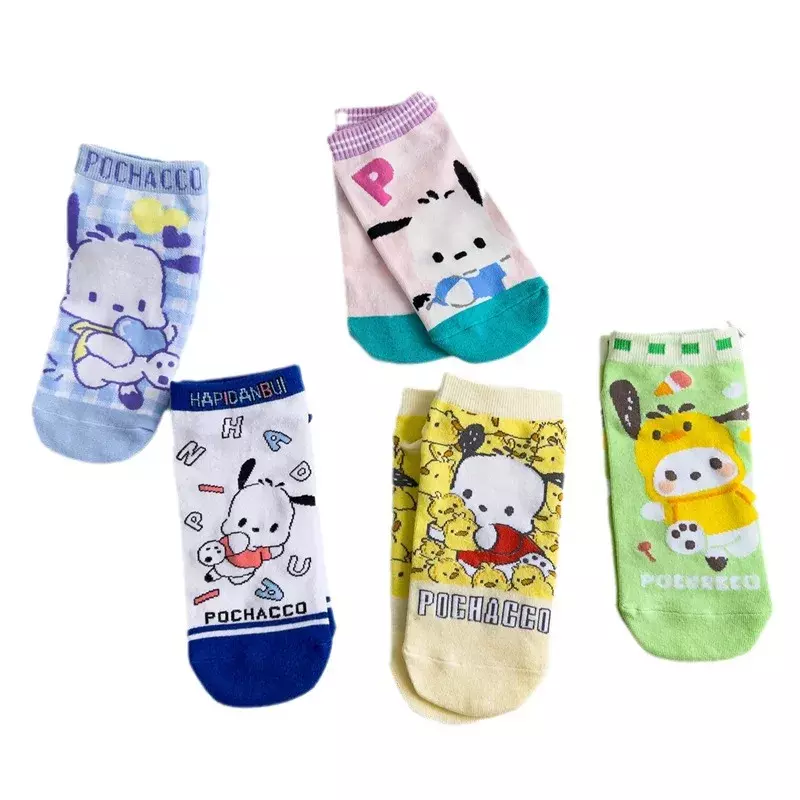 Sanrio Pochacco Socken Frauen Frühling dünne Cartoon kurze Rohr niedlichen Cartoon Baumwolle Deodorant Student Mädchen lässig kurze Socken