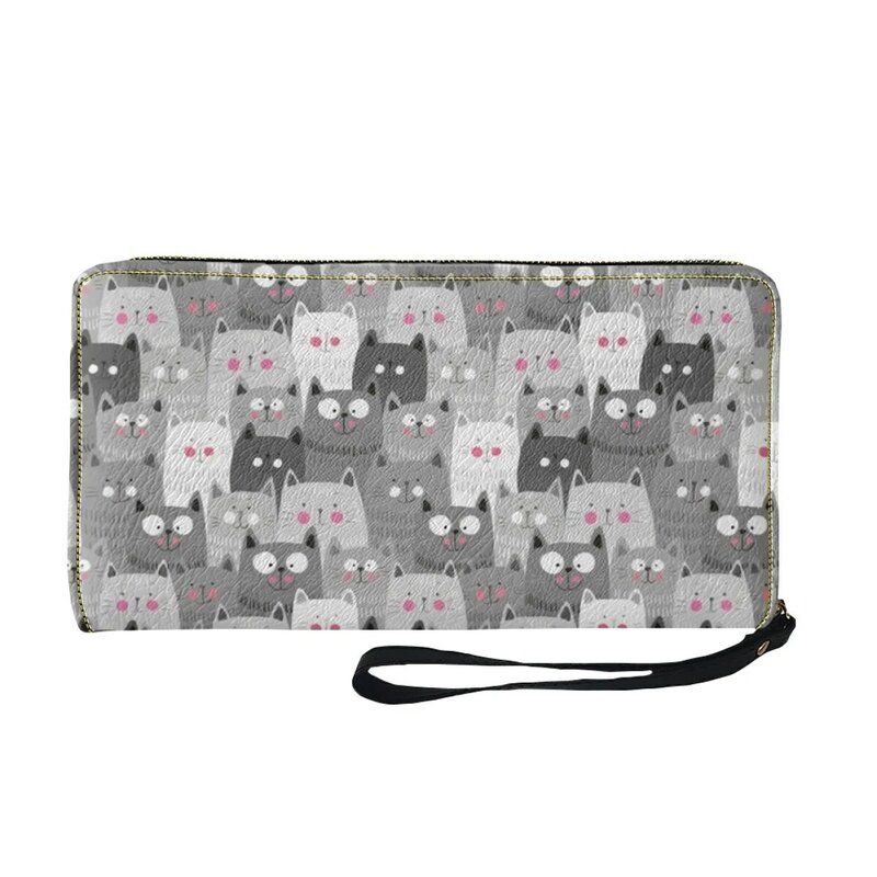 Nuovo portafoglio femminile Cartoon Cat Luxury Design PU Leather Clutch Card Holder piccola borsa per cellulare pendolarismo portafoglio Casual Bolsas