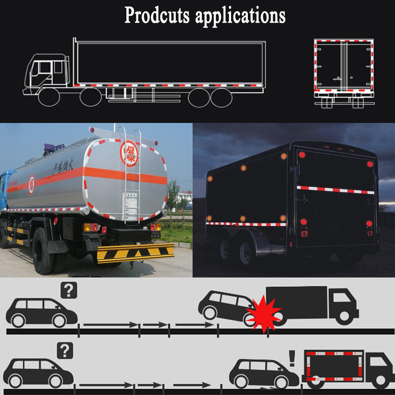Cinta reflectante de advertencia de DOT-C2, Reflector impermeable para camiones