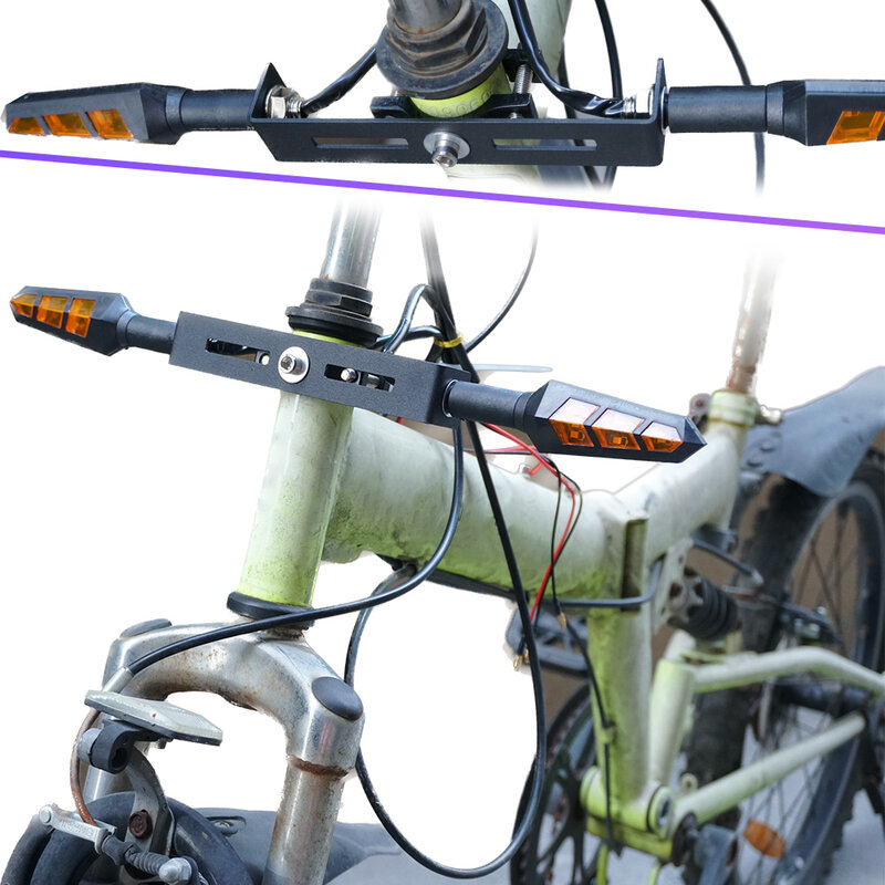 Pthene-Universal Motocicleta Turn Signal Lights Suportes, Indicador Lâmpadas Suporte, Lâmpada Mount Grampos, Acessórios de Metal Scooter, 10mm