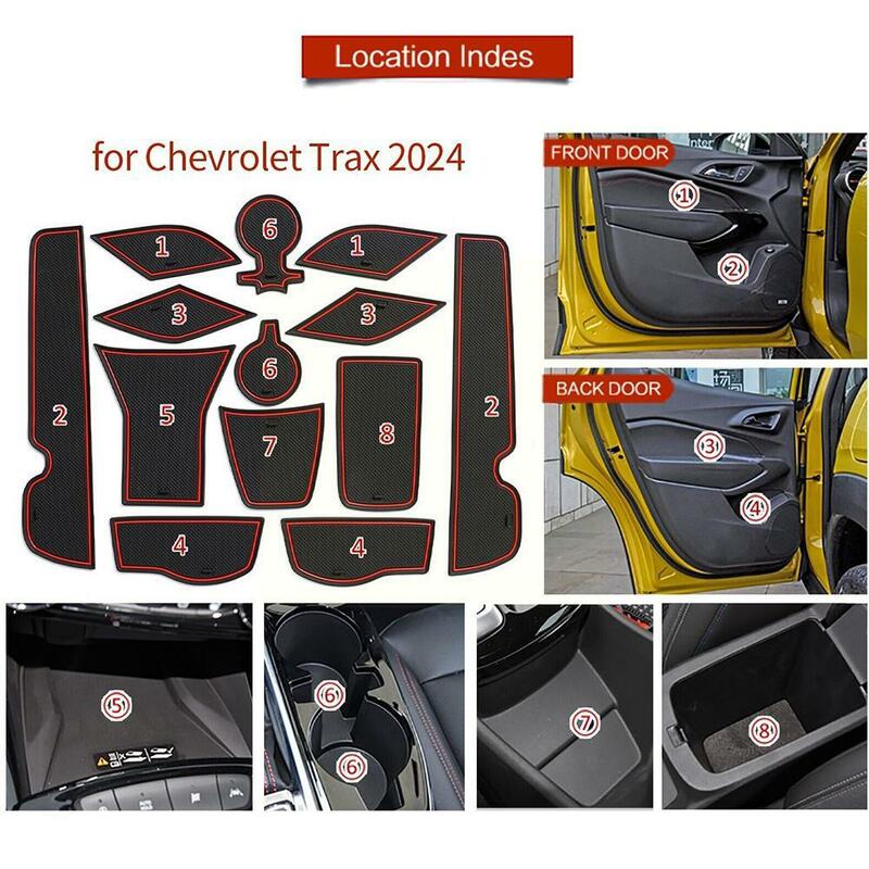 Porta do carro Slot Gasket para Chevrolet Trax 2024, à prova de poeira, PVC antiderrapante, Car Gate Slot Mats, Automotive Acessórios Interior, G8S4