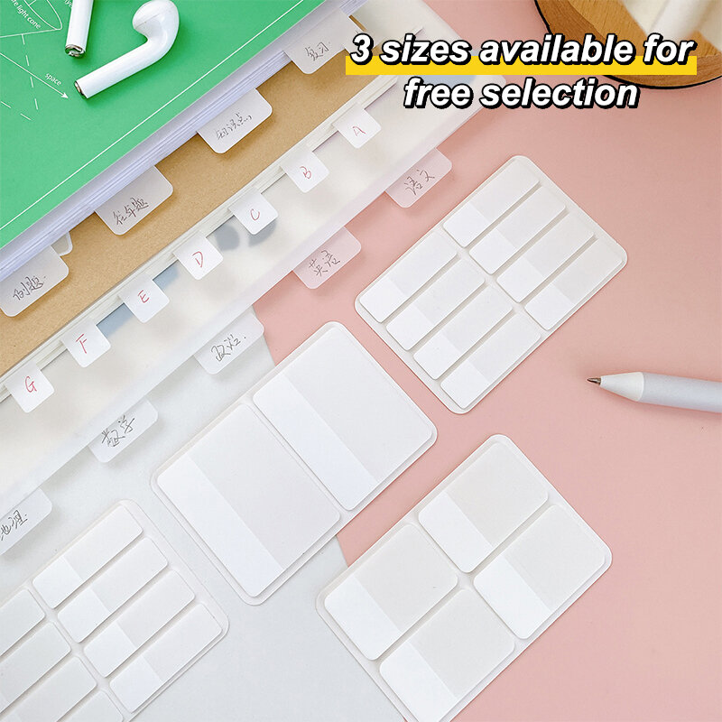 1pc 40/80/160 Pages Frosted Simple Pure White Index Stickers Transparent Label Stickers DIY Sticky Notes Office School Supplies