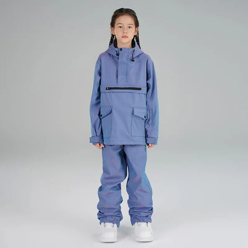 SEARIPE Ski Suit Set Kids Winter Warm Wear Thermal Clothing Sweatshirt Waterproof Jacket Pant Snowboard Hoodie Trouser Boy Girl
