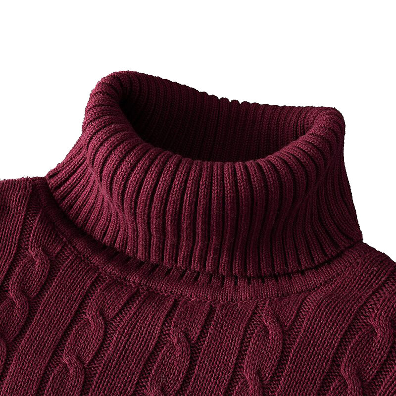 Suéter de cuello alto para hombre, Jersey de punto informal, mantiene el calor, de lana, Otoño e Invierno