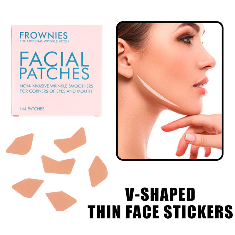 Parches de cinta de estiramiento Facial para mujer, pegatina antiarrugas, antienvejecimiento, para la frente, 144