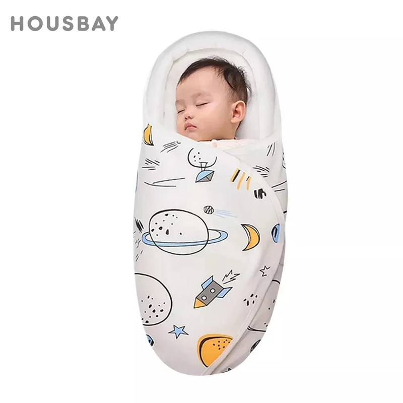 Kantong Tidur Bayi 0-6 Bulan Amplop untuk Bayi Baru Lahir Pembungkus Pembungkus Tipis 1Tog Katun Lembut Pelindung Leher Kepala Desain Kepompong