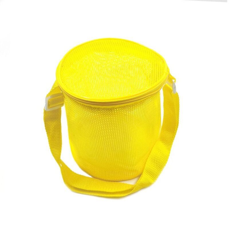 Net Outdoor Beach Mesh Bag Shell collection Bag Mesh Beach Bag Zipper Round Bucket tracolla regolabile Swim Sand Toys