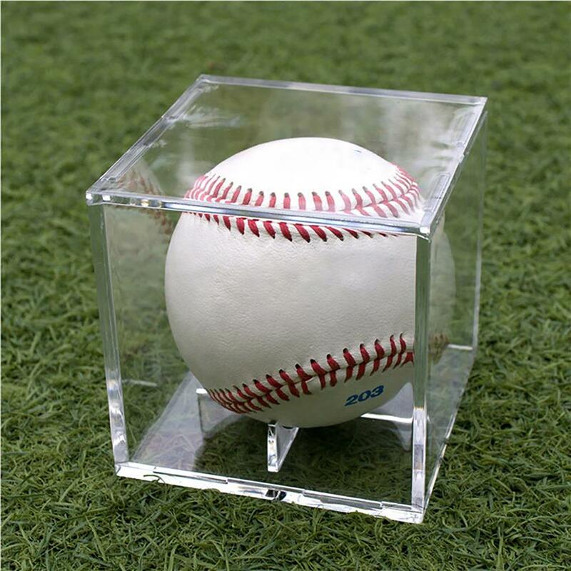 جولف تنس الكرة علبة شفافة الاكريليك 80 مللي متر البيسبول صندوق عرض الغبار تذكارية تخزين صندوق حامل