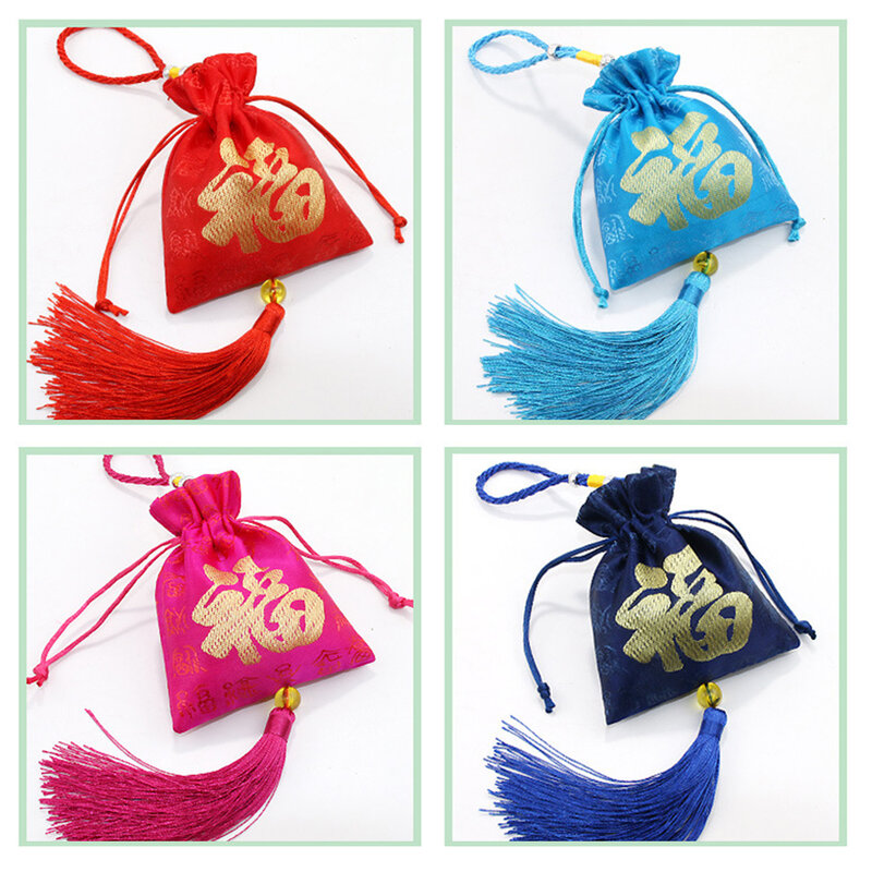 Mini sacs-cadeaux multifonctionnels, sacs à cordes de proximité, mot Fu, pocommuniste cartable de parfum, emballage de voitures, application large