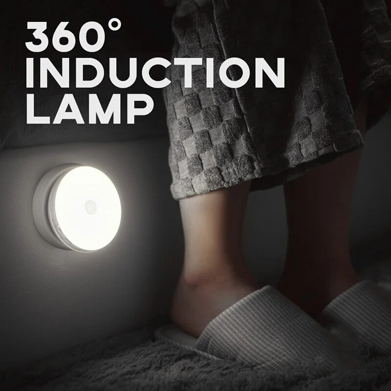 مصابيح ليلية LED بمستشعر الحركة ، شحن USB ، الحث البشري الذكي ، خزانة بجانب السرير ، إضاءة خزانة الملابس
