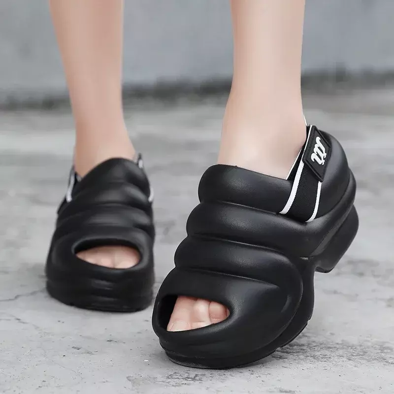 2024 Summer Women Slippers Increasing 8cm Brand Luxury Sandals Clogs Outdoor Pantshoes Beach Sandals Massage Wedges Sandals