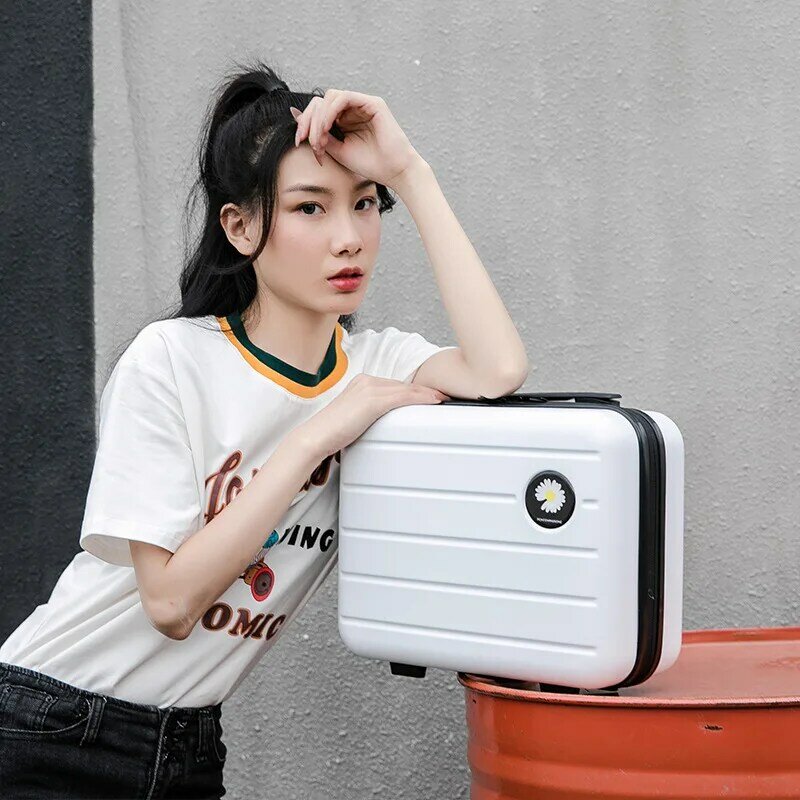 16-zoll Kosmetische Fall Koreanische Stil Kleine Koffer Tragbare Student Reise Lagerung Tasche Kleine Frische Waschen Tasche 15X25X34CM