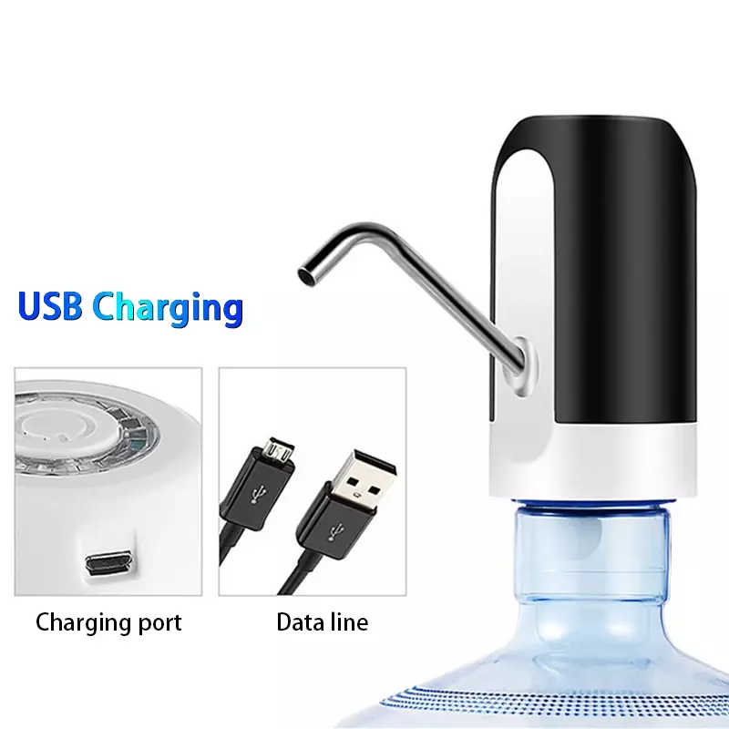 Carboy pengisi daya USB elektrik Mini, pompa botol air mancur minum rumah taman saklar otomatis satu klik ruang makan dapur