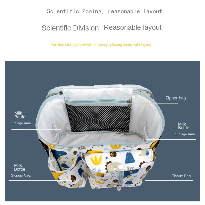 Tas gantung kereta bayi multifungsi, tas penyimpanan barang bawaan untuk kereta bayi