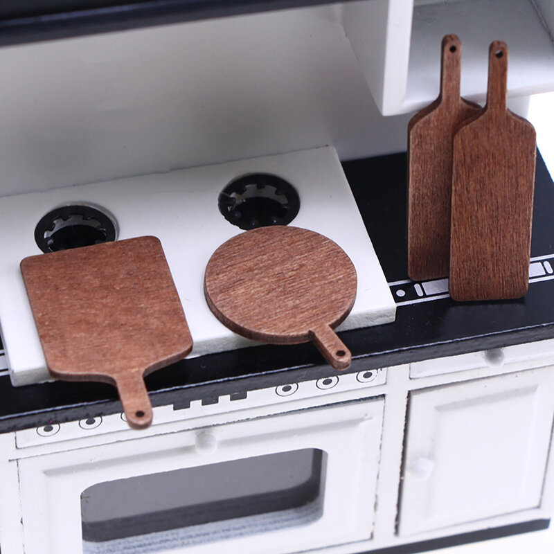 5 buah barang miniatur DIY papan pemotong barang Mini papan pemotong untuk Model dapur 1:12 aksesori rumah boneka