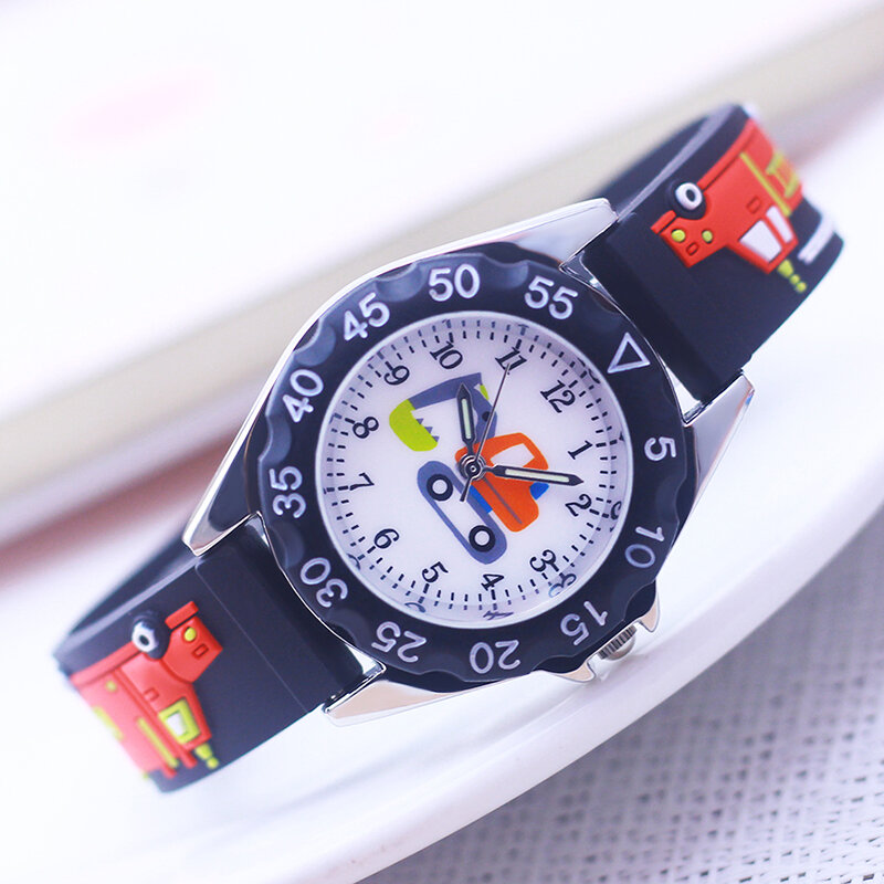 Słynne marki dzieci chłopców nowa moda kreskówki strażackie samochody kwarcowe zegarki małe dzieci studentów fajne prezenty świąteczne zegarki na rękę