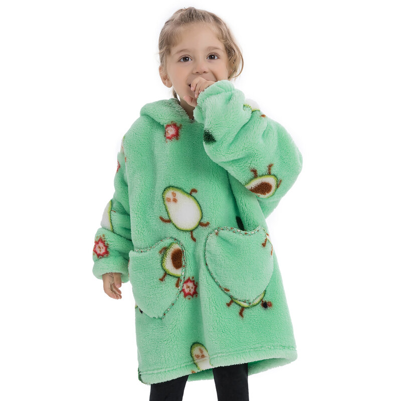 Flanell decke mit Ärmeln Winter Hoodies Sweatshirt Fleece Riesen tragbare Decke Hoodie übergroß für Erwachsene Kinder Babys