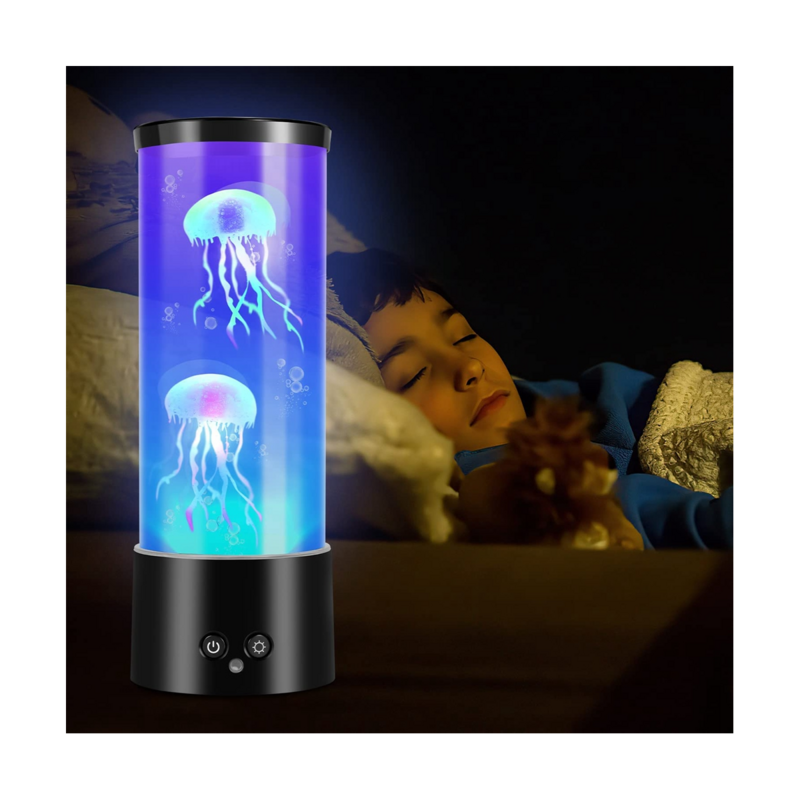 Lámpara RGB de medusas para acuario, luz de humor de colores con Control remoto para decoración del hogar y la Oficina
