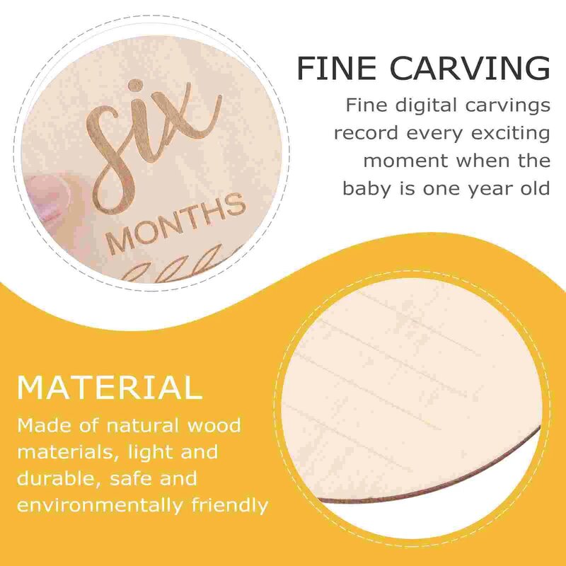 Photograph Wood Chips Baby Milestone Cards Boy Gifts Monthly Wooden Birthday Newborn Car Stickers Disc Infant