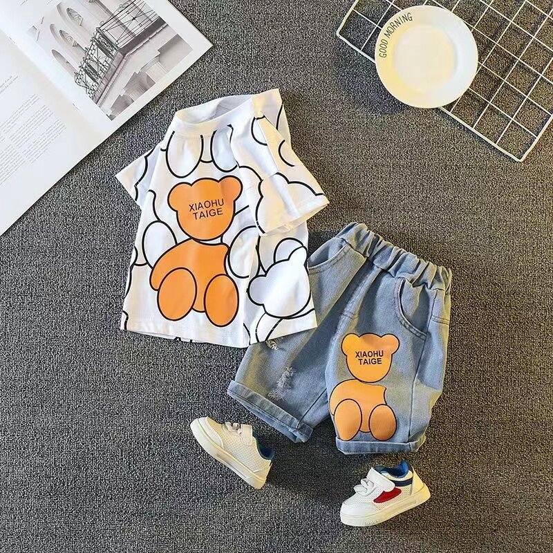 New Summer Baby Girls Clothes Suit Children Boys Fashion Cartoon T-Shirt Shorts 2Pcs/Sets Toddler Casual Costume Kids Tracksuits