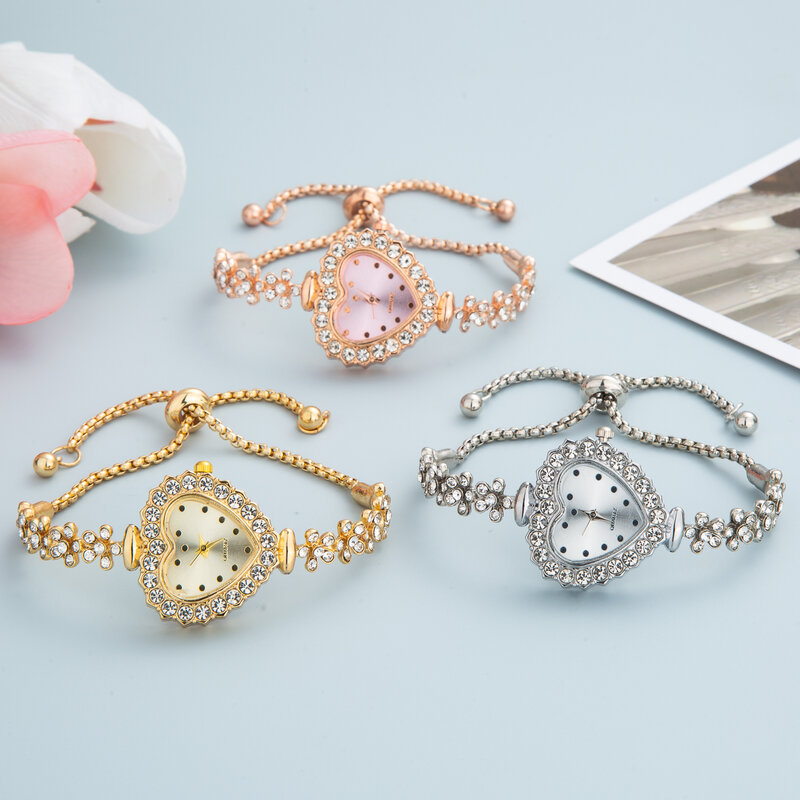 Jam tangan gelang kristal wanita, arloji Quartz mewah Merek Terkenal berlian, jam tangan baja untuk wanita