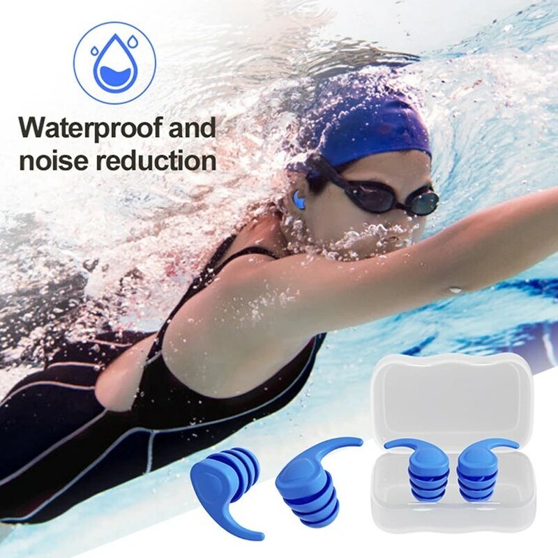 Bouchons d'oreille étanches à réduction de bruit pour la natation, 3 couches, bouchons d'oreille pour dormir, 1 paire