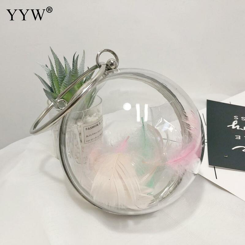 YYW-Portefeuille de soirée en acrylique pour femme, sac à main initié, jolie petite pochette décontractée, boule transparente solide, mode mignonne