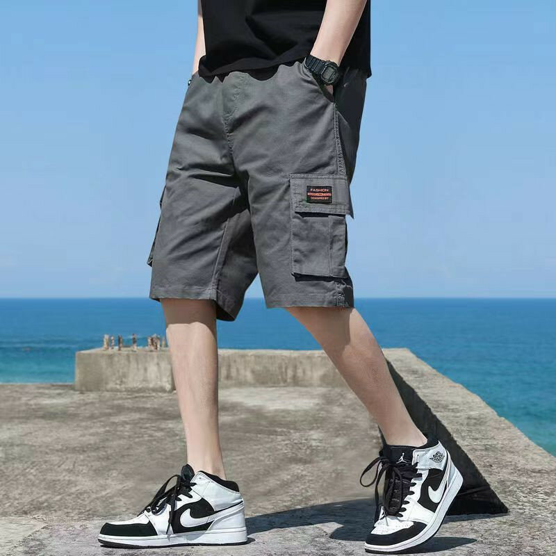 Summer Cargo Shorts for Men Shorts Casual Loose Sports Middle Pants Bermuda Male Streetwear Hip Hop Multi-Pocket Baggy Shorts