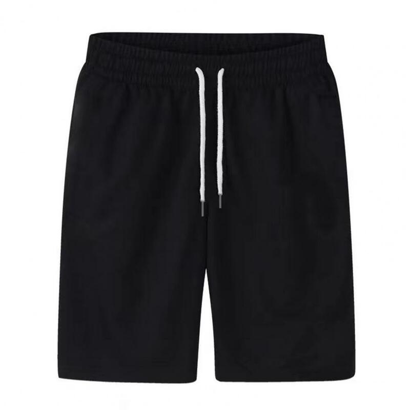 Cargo Shorts Elastic Waist All Match Thin Loose Pockets Outwear Polyester Solid Color Summer Fitness Beach Sweatpant