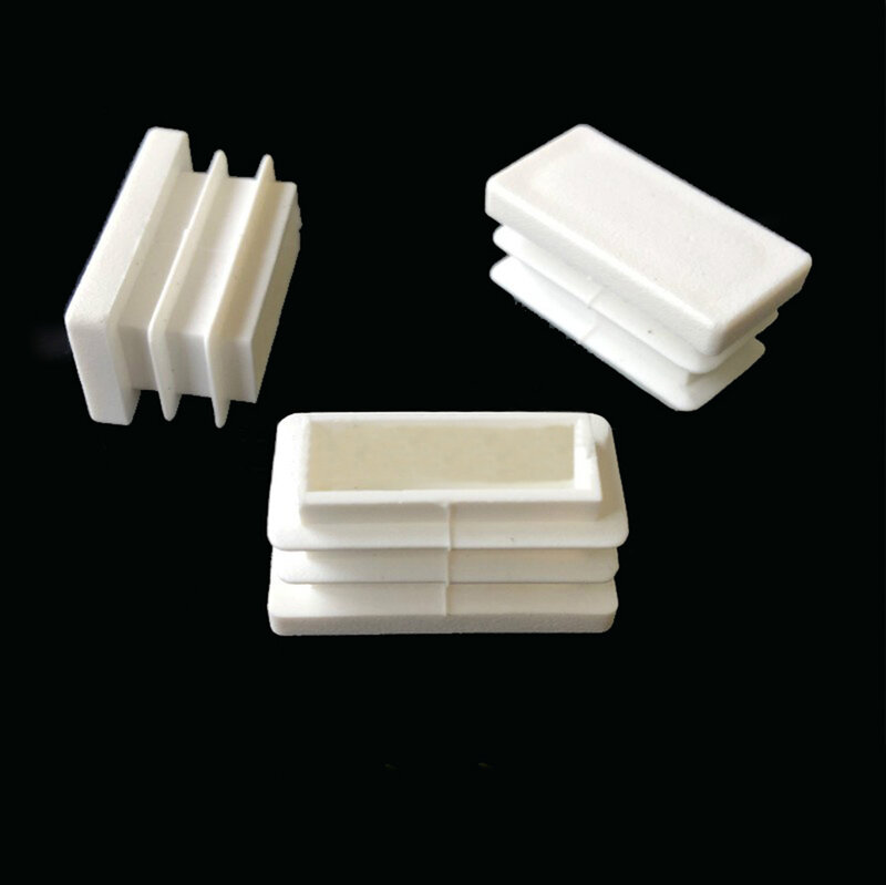 흰색 플라스틱 사각형 블랭킹 엔드 캡 튜브 파이프 박스 섹션 인서트 플러그, 의자 다리 먼지 커버, 10x20-100x200mm, 2 개, 4 개, 10 개