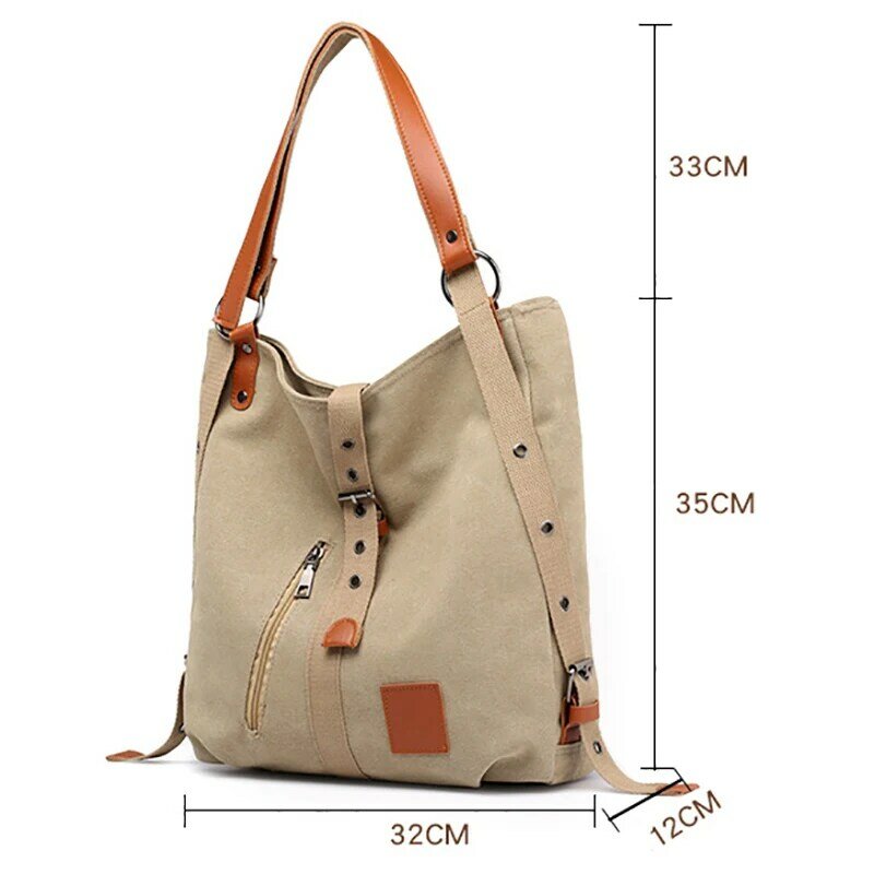 Canvas Women Shoulder Bags Multifunction Women Back Pack For Students School Travel Bags Large Capacity