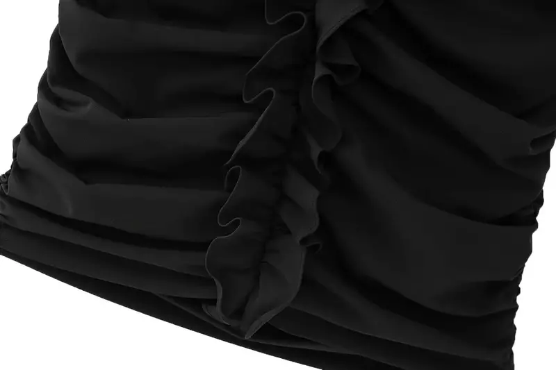 Женское летнее модное многослойное облегающее Плиссированное мини-платье на бретелях в стиле ретро без рукавов с открытой спиной