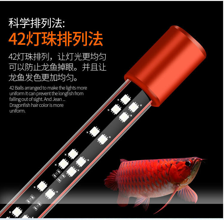 Ma Yin-peces de dragón, luz LED de tres colores primario, iluminador de pecera