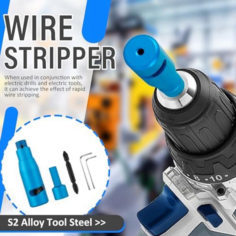 Wire Stripper Aluminum Alloy Cable Twisting Stripping Tool Screwdriver Hand Drill Cable Stripper For Hand Drill Easy To Use