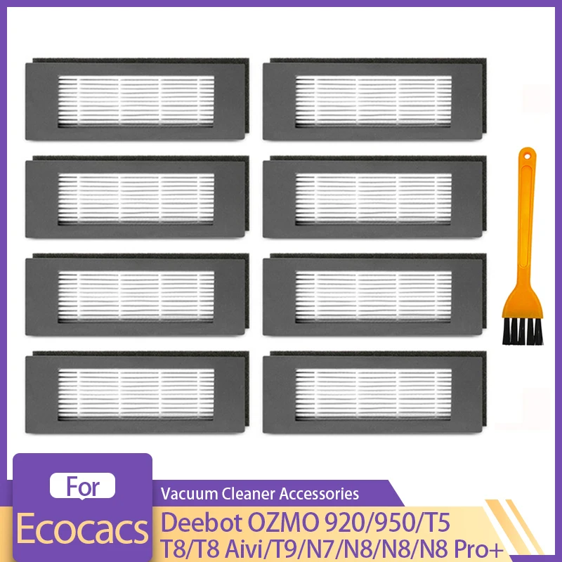Hepa Aksesori Filter untuk ecocs Deebot OZMO 920 950 T5 T8 T8 Aivi T9 N7 N8 N8 + N8 Pro + suku cadang pengganti Penyedot Debu