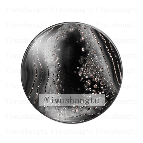 Natural black stone water ripples art paintings 12mm/18mm/20mm/25mm Round photo glass cabochon demo flat back Making findings
