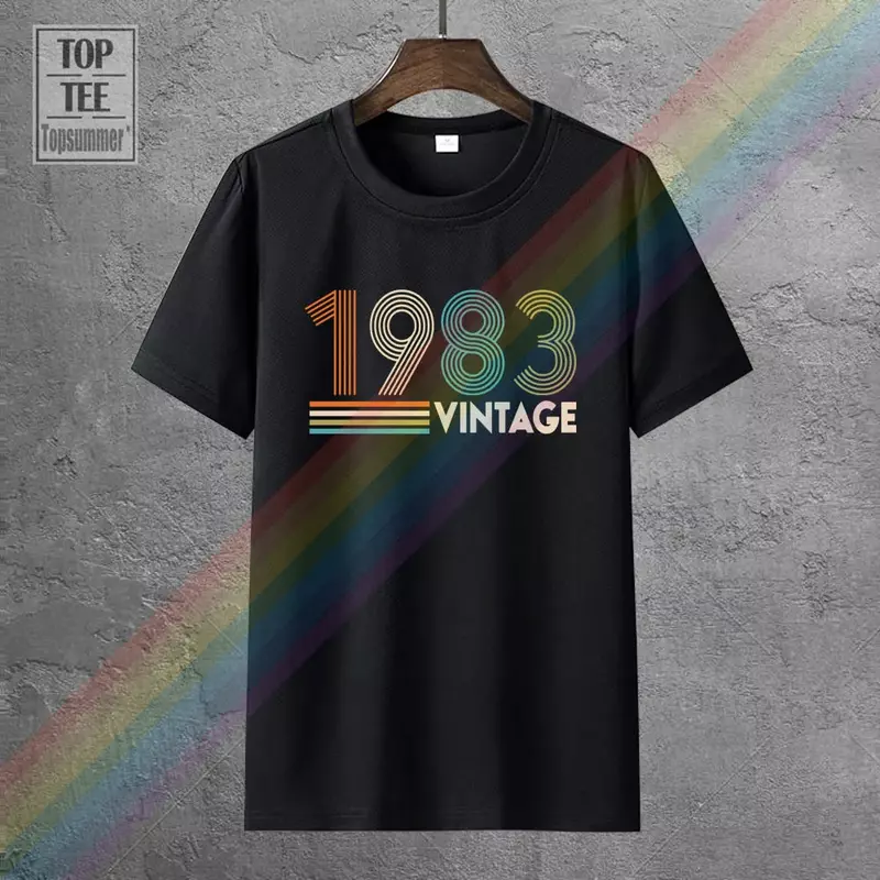 Camisetas Vintage 1983 divertidas para regalo de cumpleaños, camisetas divertidas de moda, ropa de marca Retro, camiseta con logotipo de Harajuku