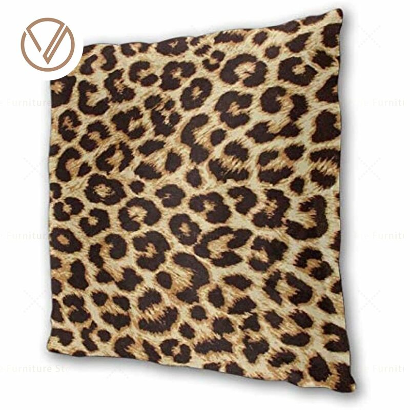 Taie d'oreiller imprimé léopard, lot de 2, housse de protection carrée avec fermeture à glissière