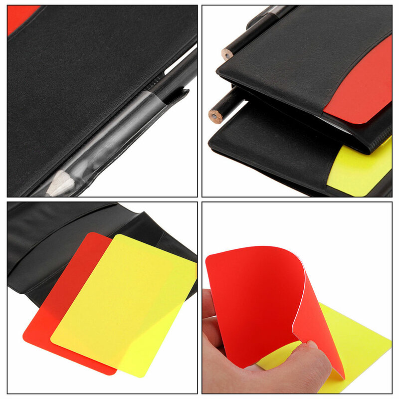 Набор карт для футбольного судьи, красный и желтый футбол, принадлежности для судьи, кошелек, записная книжка, профессиональный инструмент для игрового судьи