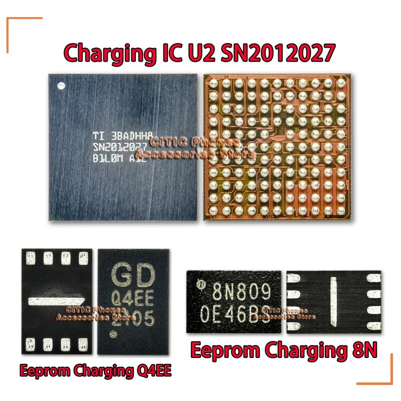 U2 SN2012027 +8N( Q4EE) Eeprom Charging IC Set For iPhone 15 Series 15Pro 15ProMax Plus