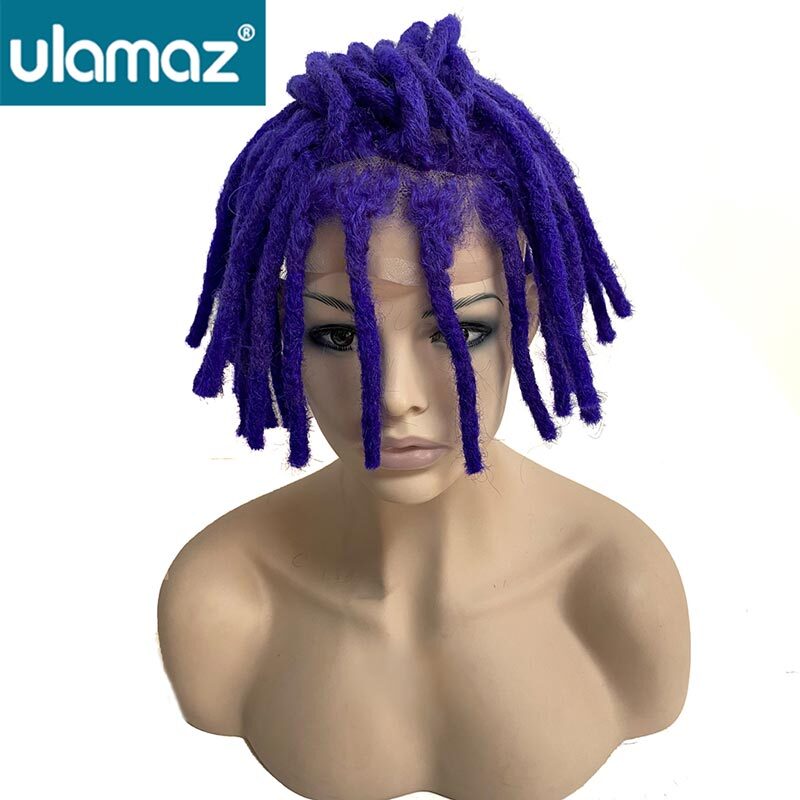 8" Afro Hair Hairpieces Dreadlock Wig For Men Full Lace Toupee Braided Wigs Human Hair 130% Density Man Wig Male Hair Prosthesis