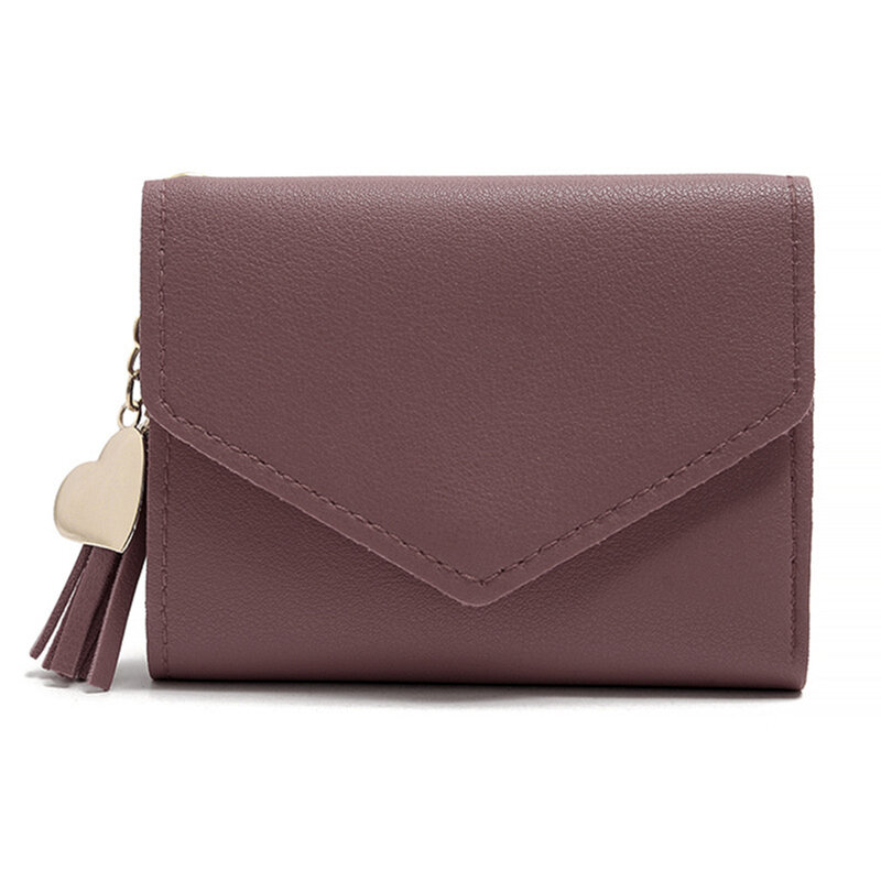 Mini portefeuille de poche en cuir souple à deux volets, petit portefeuille élégant minimaliste